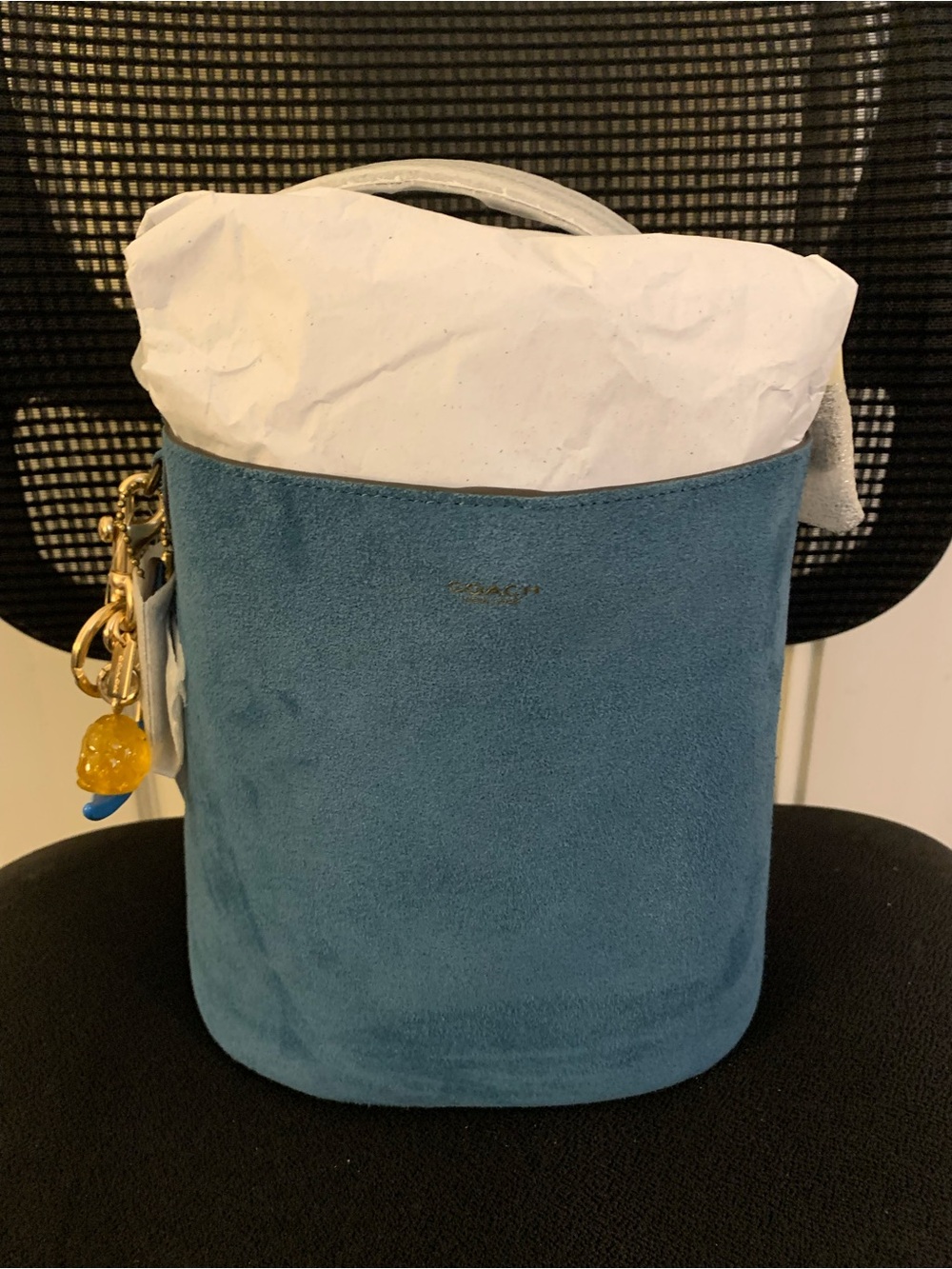 Bleeker Bucket 21 in Sea Blue with bonus charm - Picture 5 of 10